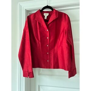 Talbots Burgundy Pure Silk Blouse 16